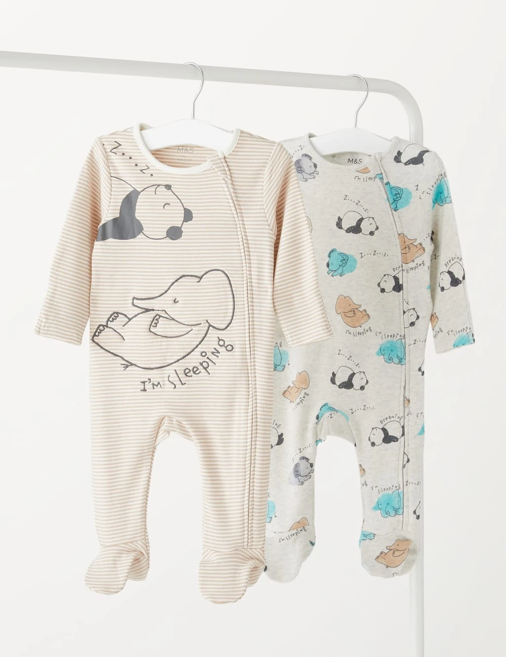 2pk Cotton Rich Animal Sleepsuits (5 Lbs - 3 Yrs) 1 2pk Cotton Rich Animal Sleepsuits (5 Lbs - 3 Yrs)