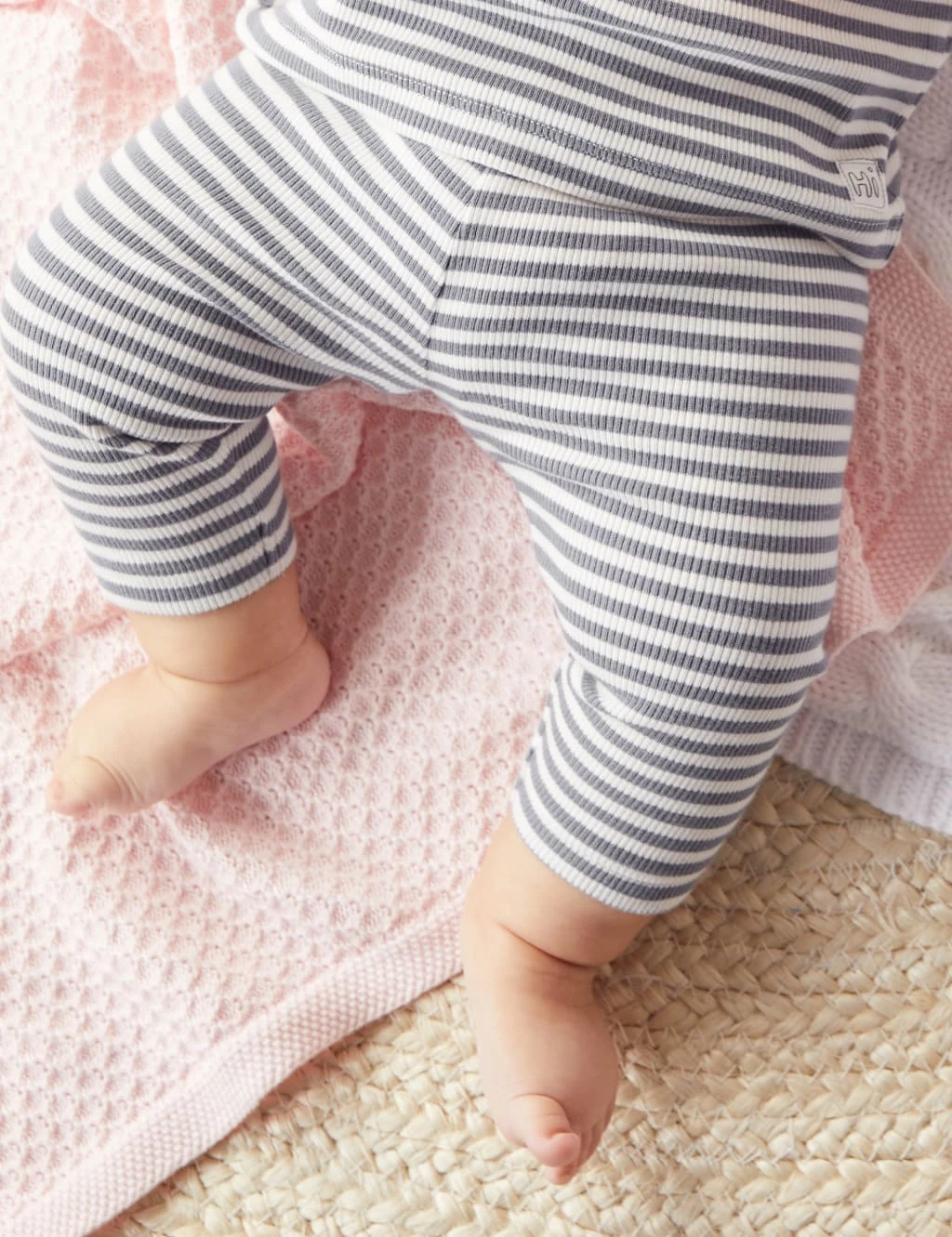 Cotton Rich Striped Ribbed Leggings (7lbs - 12 Mths) 3 Cotton Rich Striped Ribbed Leggings (7lbs - 12 Mths) - Image 3