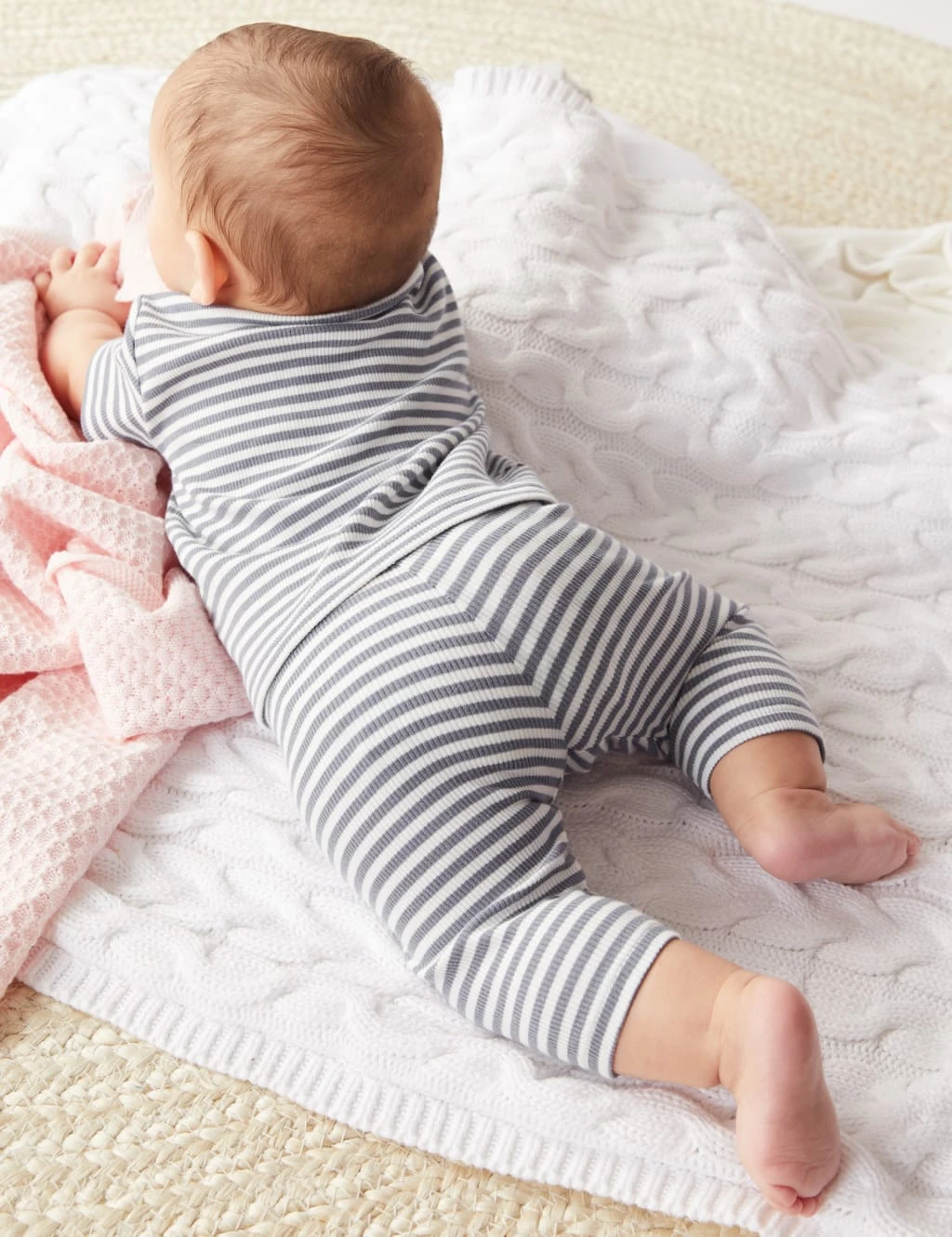 Cotton Rich Striped Ribbed Leggings (7lbs - 12 Mths) 4 Cotton Rich Striped Ribbed Leggings (7lbs - 12 Mths) - Image 4