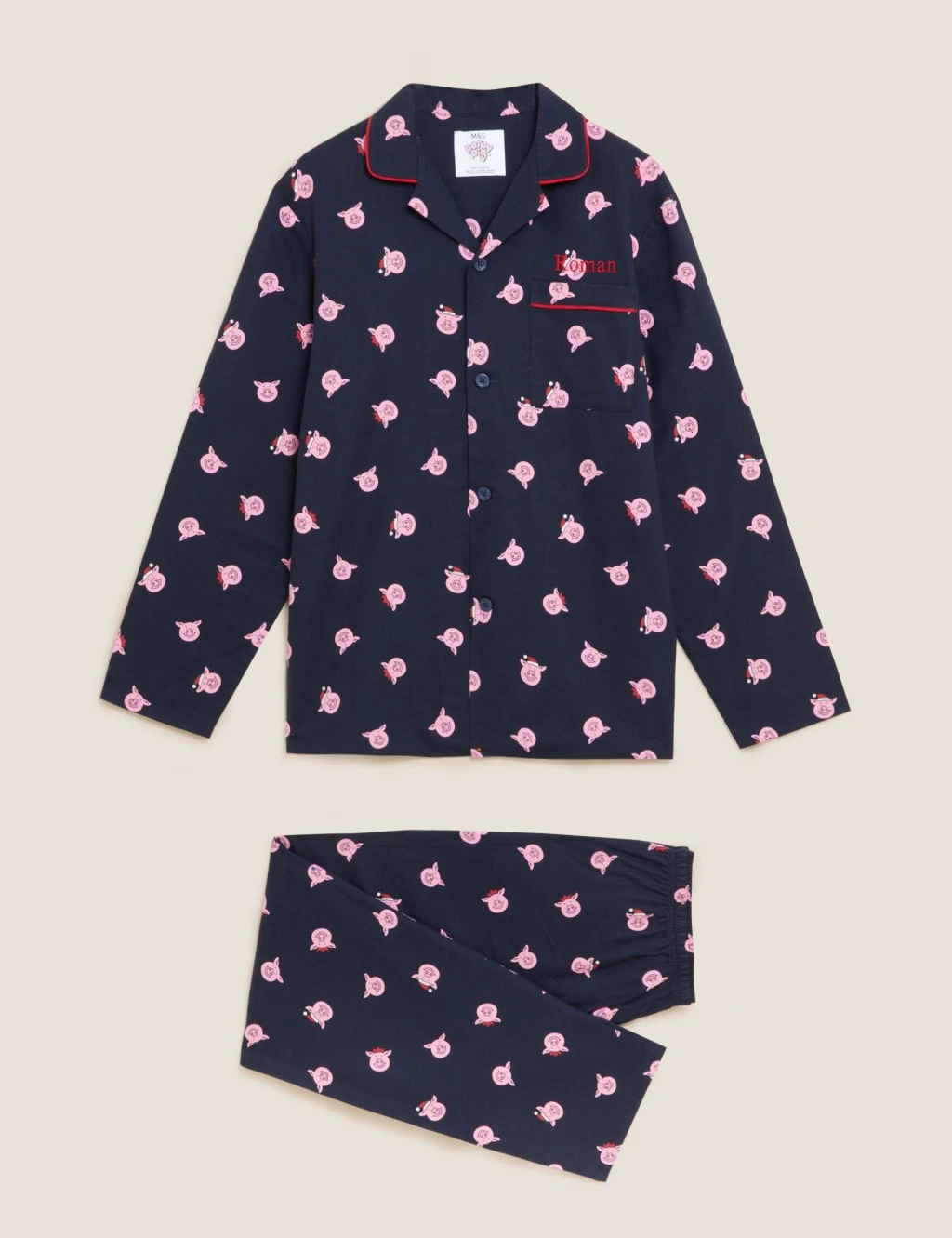 Personalised Men's Percy Pig™ Pyjamas 1 Personalised Men's Percy Pig™ Pyjamas