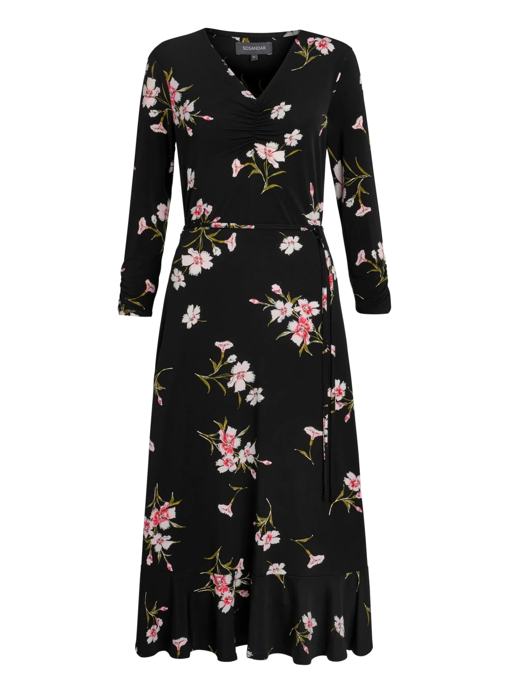 Jersey Floral V-Neck Midi Skater Dress 2 Jersey Floral V-Neck Midi Skater Dress - Image 2