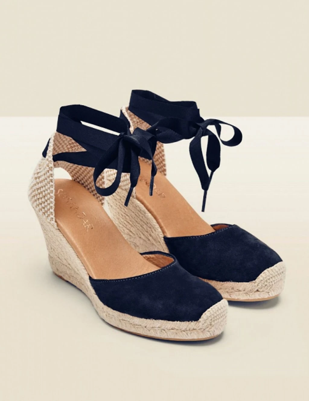 Suede Ankle Strap Wedge Espadrilles 2 Suede Ankle Strap Wedge Espadrilles - Image 2