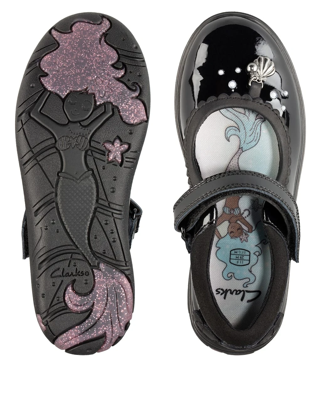 Clarks Kids' Leather Riptape Mary Jane Shoes (Kid Size 10-2.5) 2 Clarks Kids' Leather Riptape Mary Jane Shoes (Kid Size 10-2.5) - Image 2