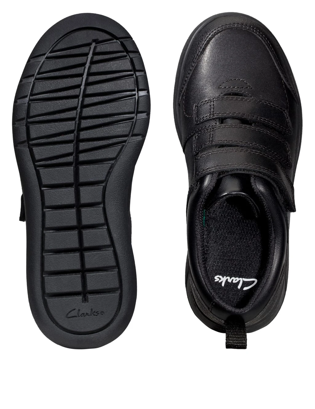 Clarks Kids' Leather Riptape School Shoes (Youth Size 3-9.5) 2 Clarks Kids' Leather Riptape School Shoes (Youth Size 3-9.5) - Image 2