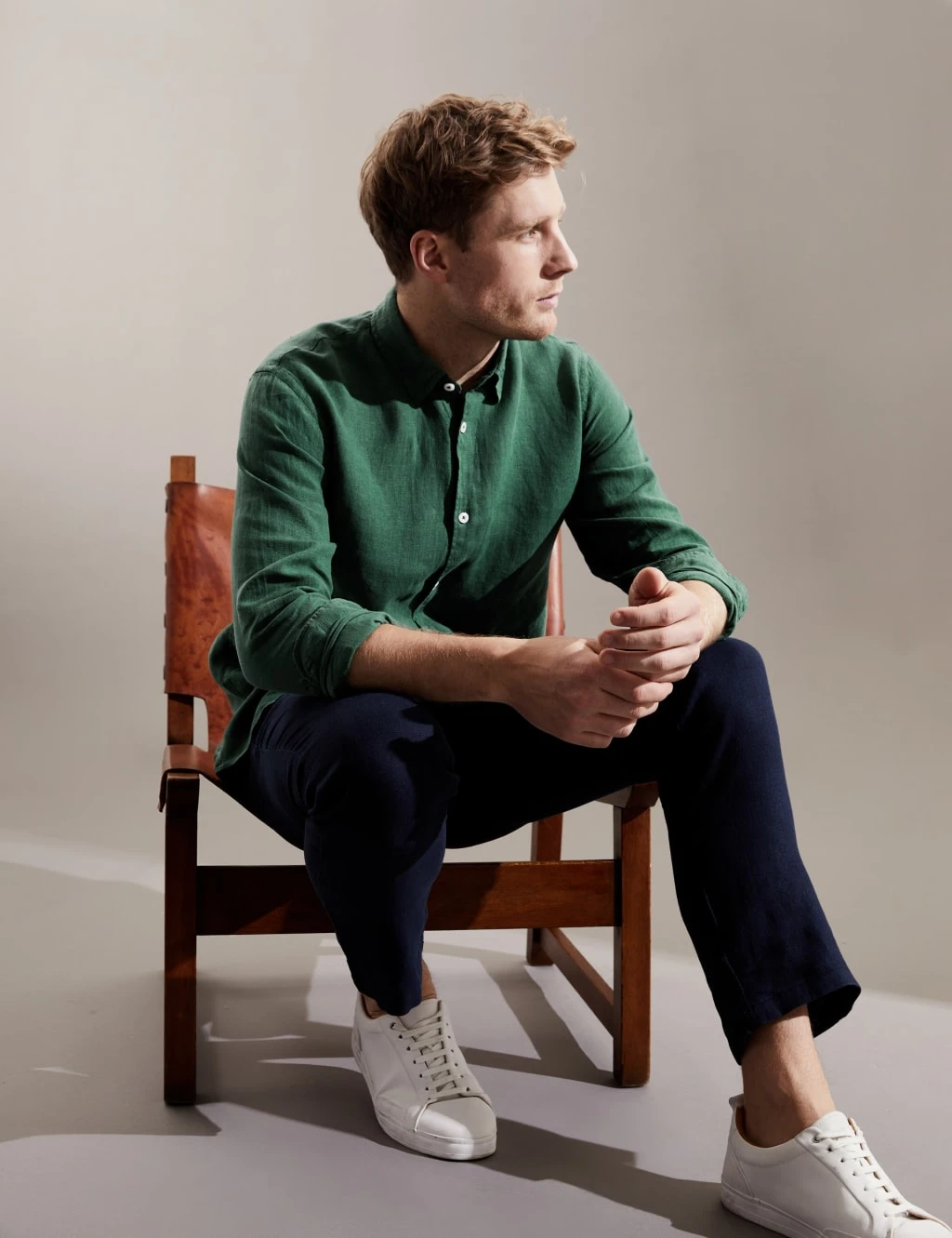 Jaeger Luxurious Pure Linen Long Sleeve Shirt 1 Jaeger Luxurious Pure Linen Long Sleeve Shirt