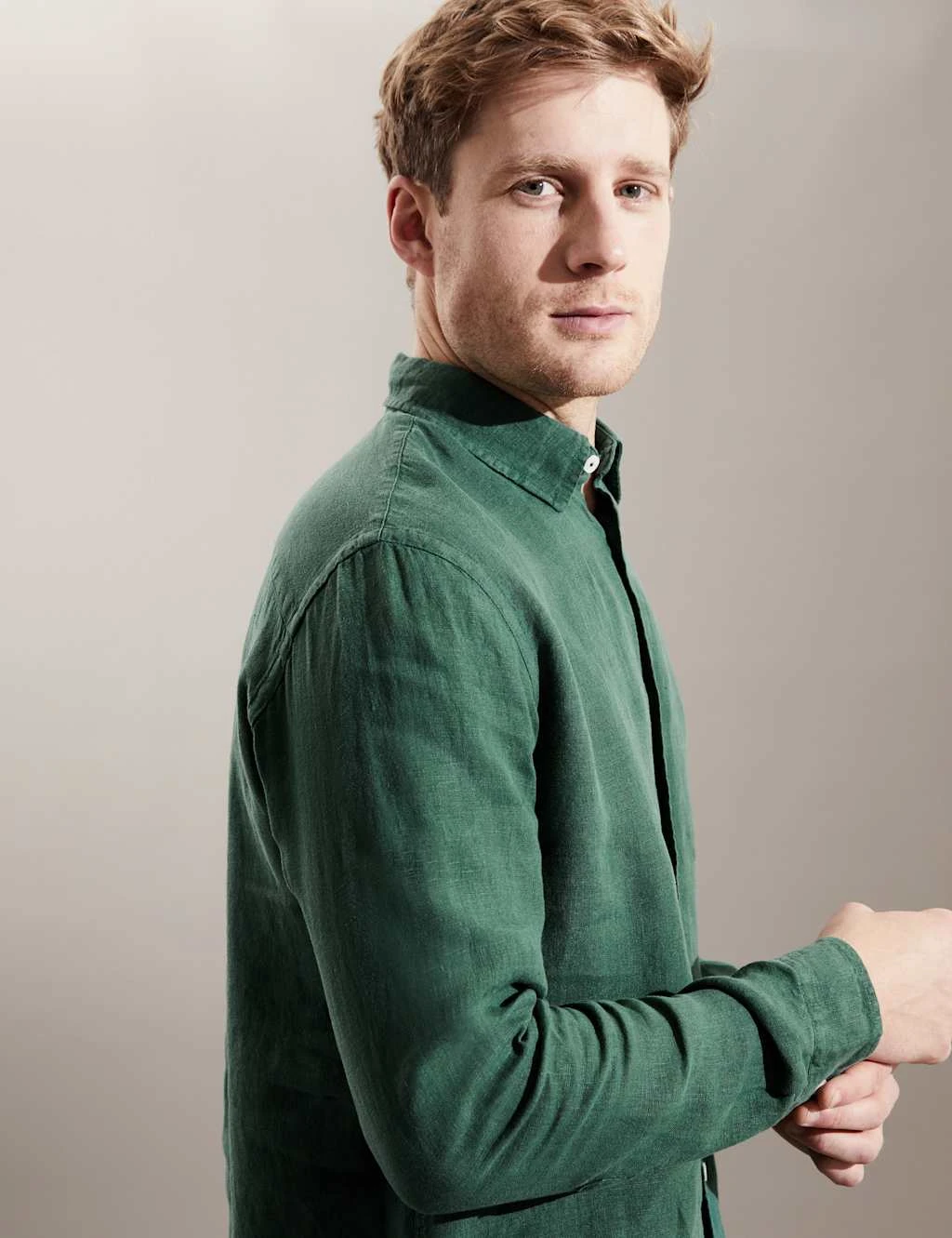 Jaeger Luxurious Pure Linen Long Sleeve Shirt 3 Jaeger Luxurious Pure Linen Long Sleeve Shirt - Image 3