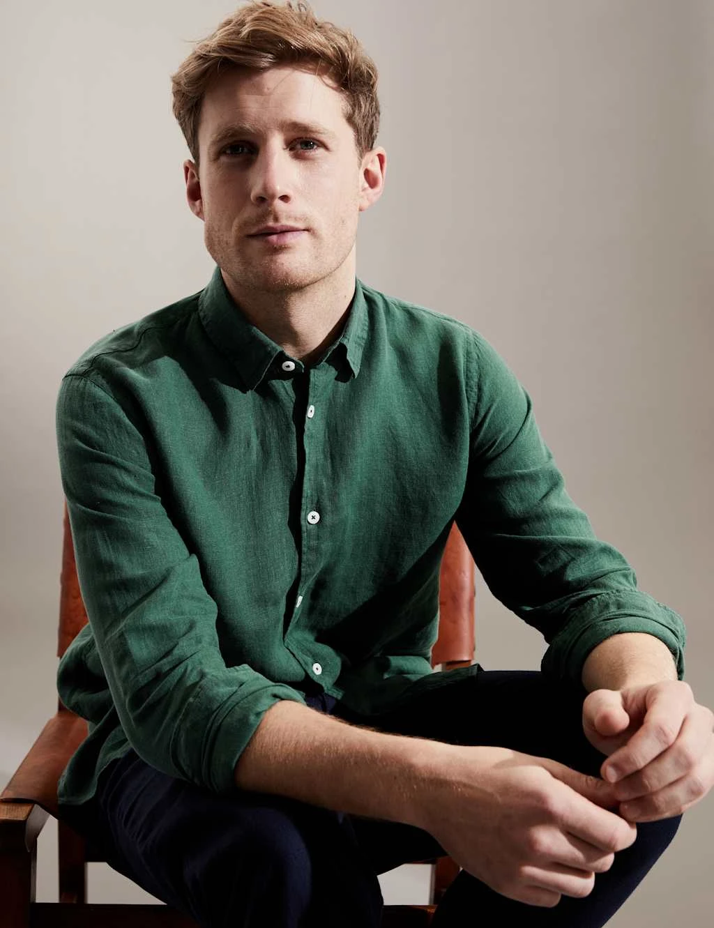 Jaeger Luxurious Pure Linen Long Sleeve Shirt 6 Jaeger Luxurious Pure Linen Long Sleeve Shirt - Image 6