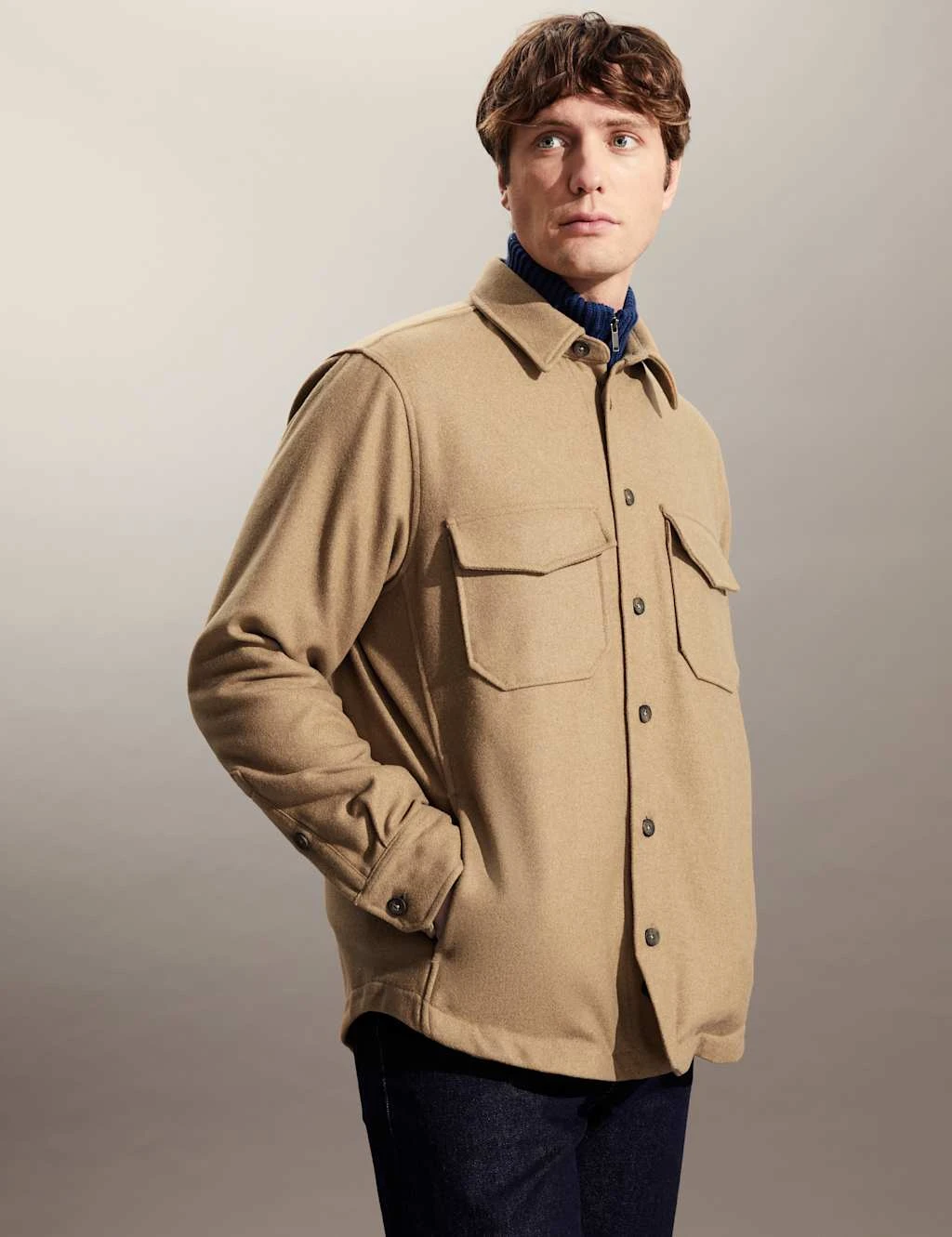 Jaeger Wool Rich Overshirt 5 Jaeger Wool Rich Overshirt - Image 5