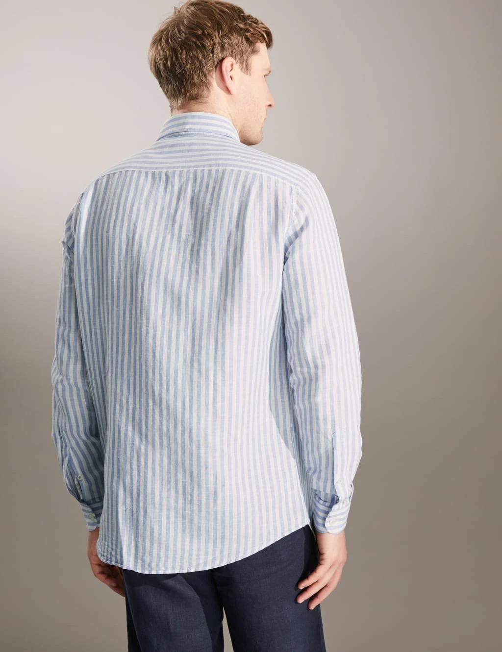 Jaeger Linen Rich Striped Shirt 5 Jaeger Linen Rich Striped Shirt - Image 5