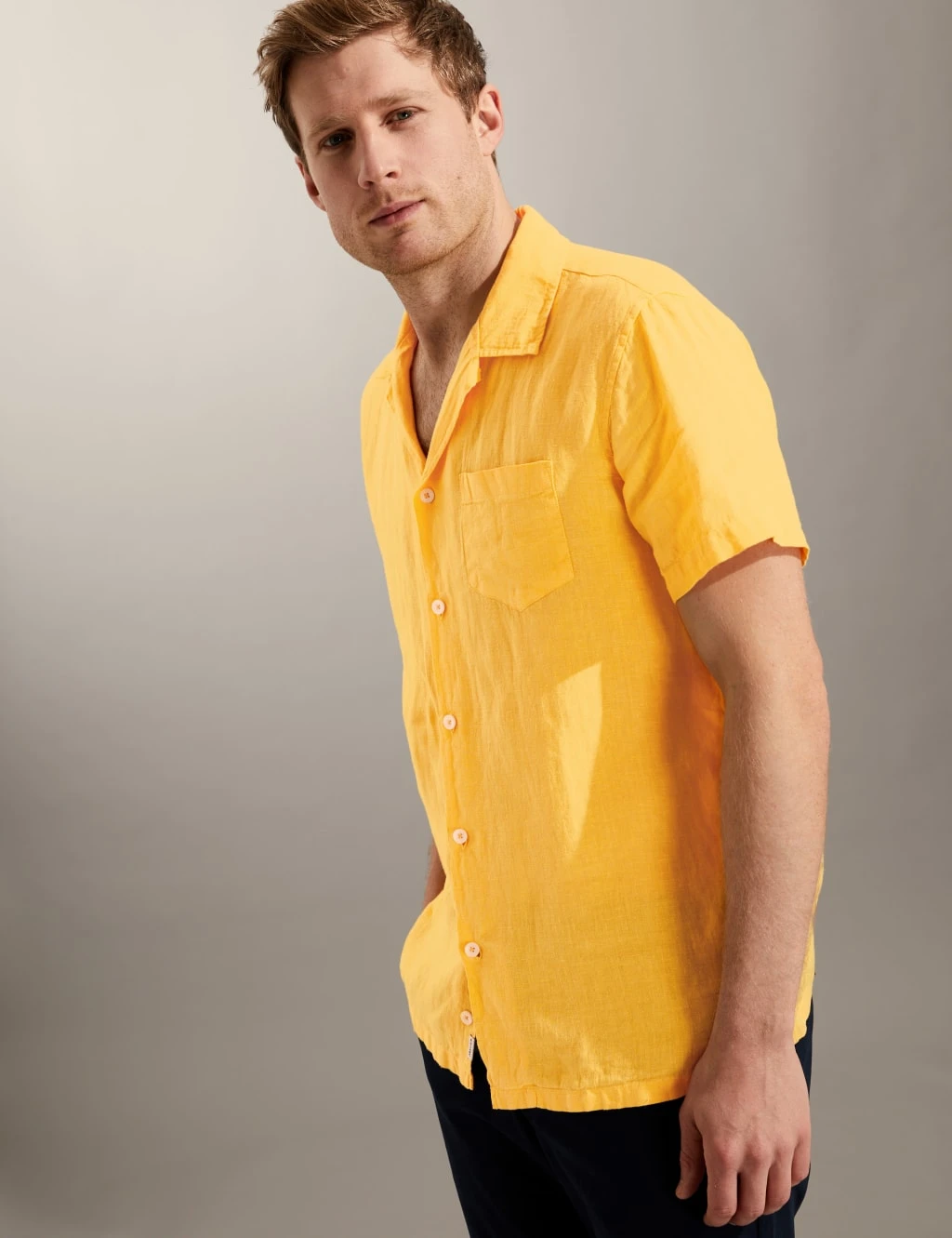 Jaeger Pure Linen Revere Shirt 3 Jaeger Pure Linen Revere Shirt - Image 3