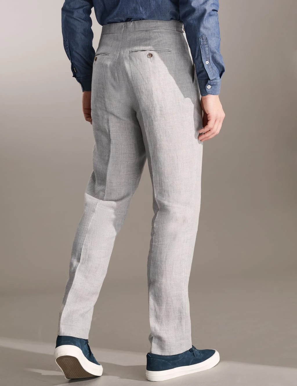 Jaeger Tailored Fit Pure Linen Puppytooth Trousers 6 Jaeger Tailored Fit Pure Linen Puppytooth Trousers - Image 6