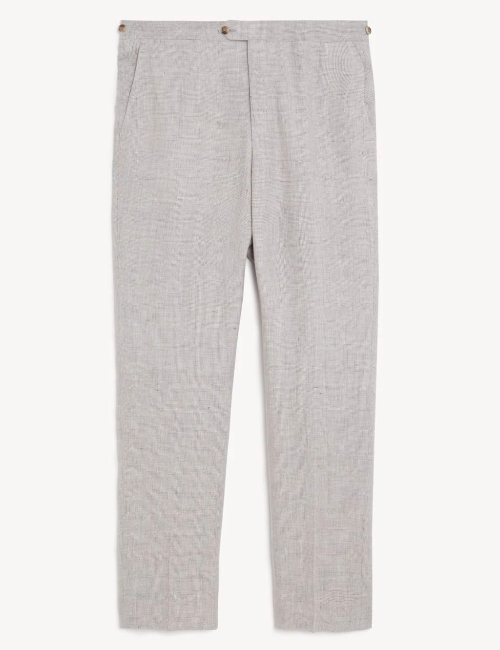 Jaeger Tailored Fit Pure Linen Puppytooth Trousers 2 Jaeger Tailored Fit Pure Linen Puppytooth Trousers - Image 2