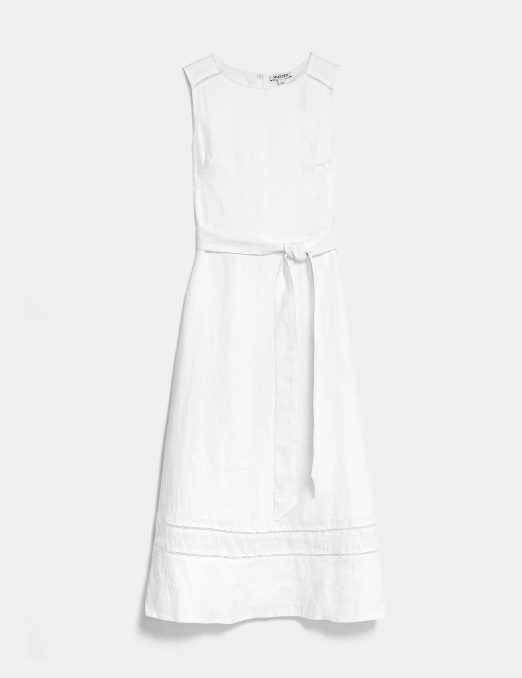 Jaeger Pure Linen Tie Waist Midi Skater Dress 1 Jaeger Pure Linen Tie Waist Midi Skater Dress
