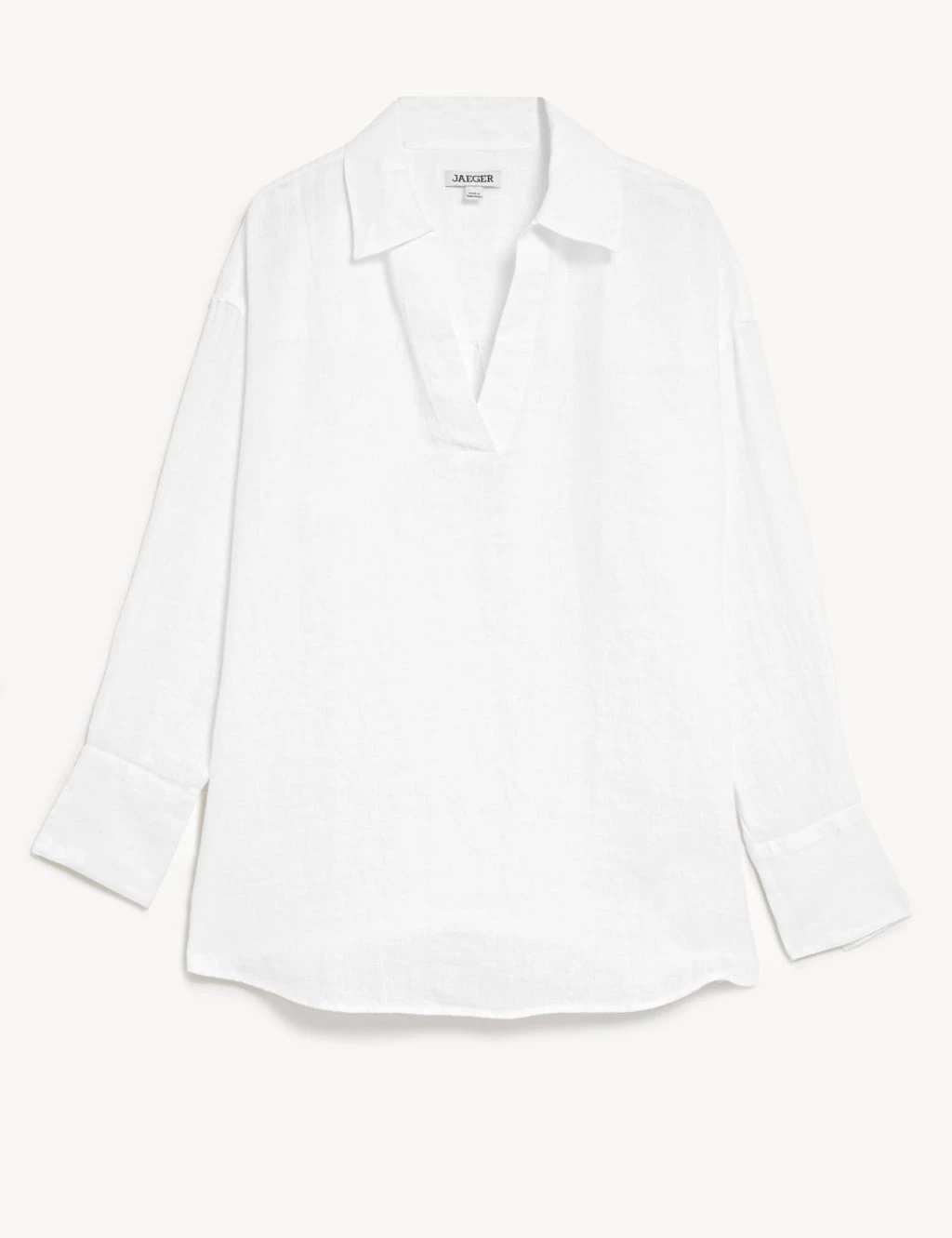 Jaeger Pure Linen V-Neck Popover Blouse 2 Jaeger Pure Linen V-Neck Popover Blouse - Image 2