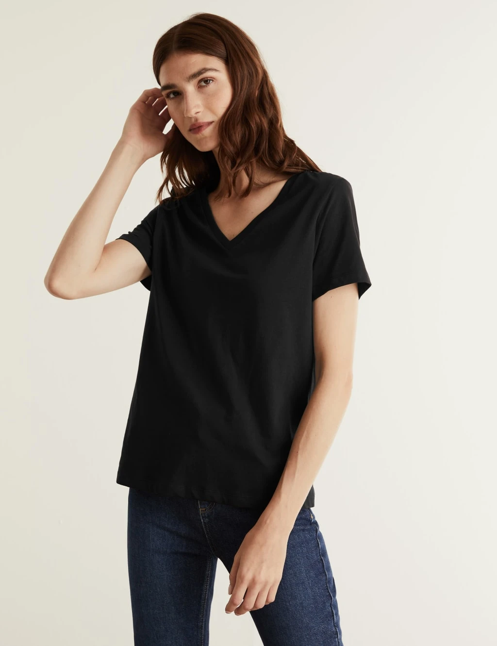 Jaeger Pure Cotton V-Neck T-Shirt 4 Jaeger Pure Cotton V-Neck T-Shirt - Image 4