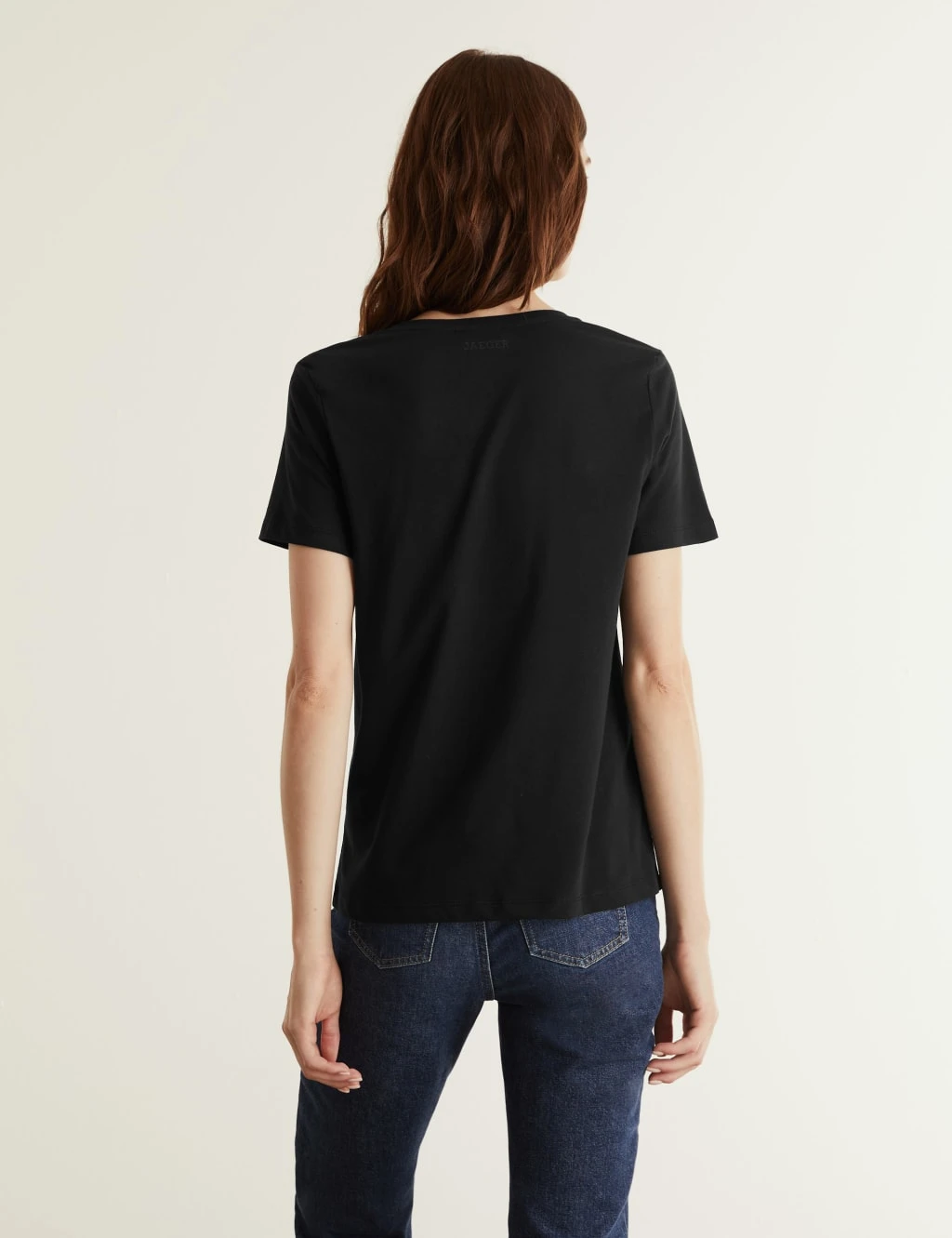 Jaeger Pure Cotton V-Neck T-Shirt 5 Jaeger Pure Cotton V-Neck T-Shirt - Image 5