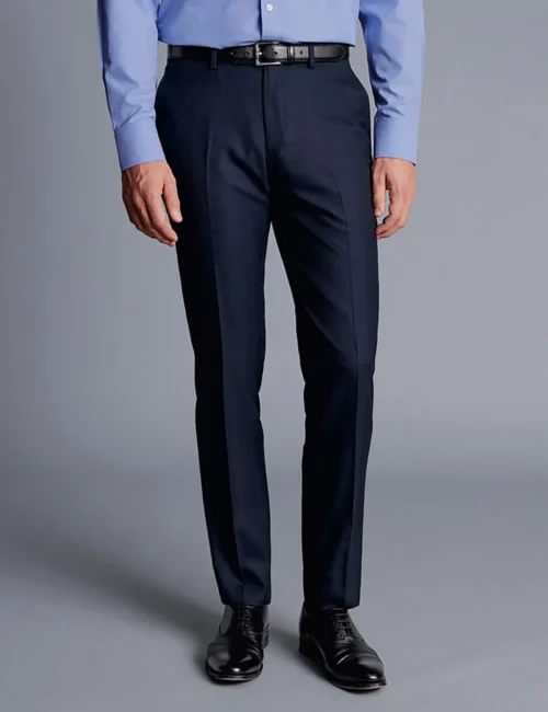 Slim Fit Pure Wool Check Suit Trousers