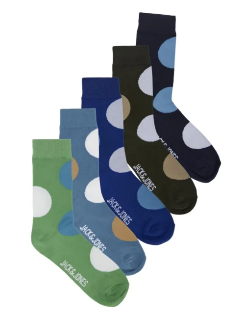 Jack & Jones 5pk Polka Dot Cotton Rich Socks