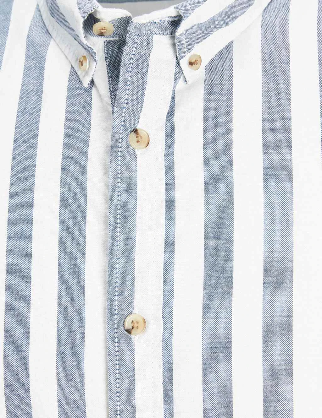 Jack & Jones Cotton Blend Striped Oxford Shirt 2 Jack & Jones Cotton Blend Striped Oxford Shirt - Image 2