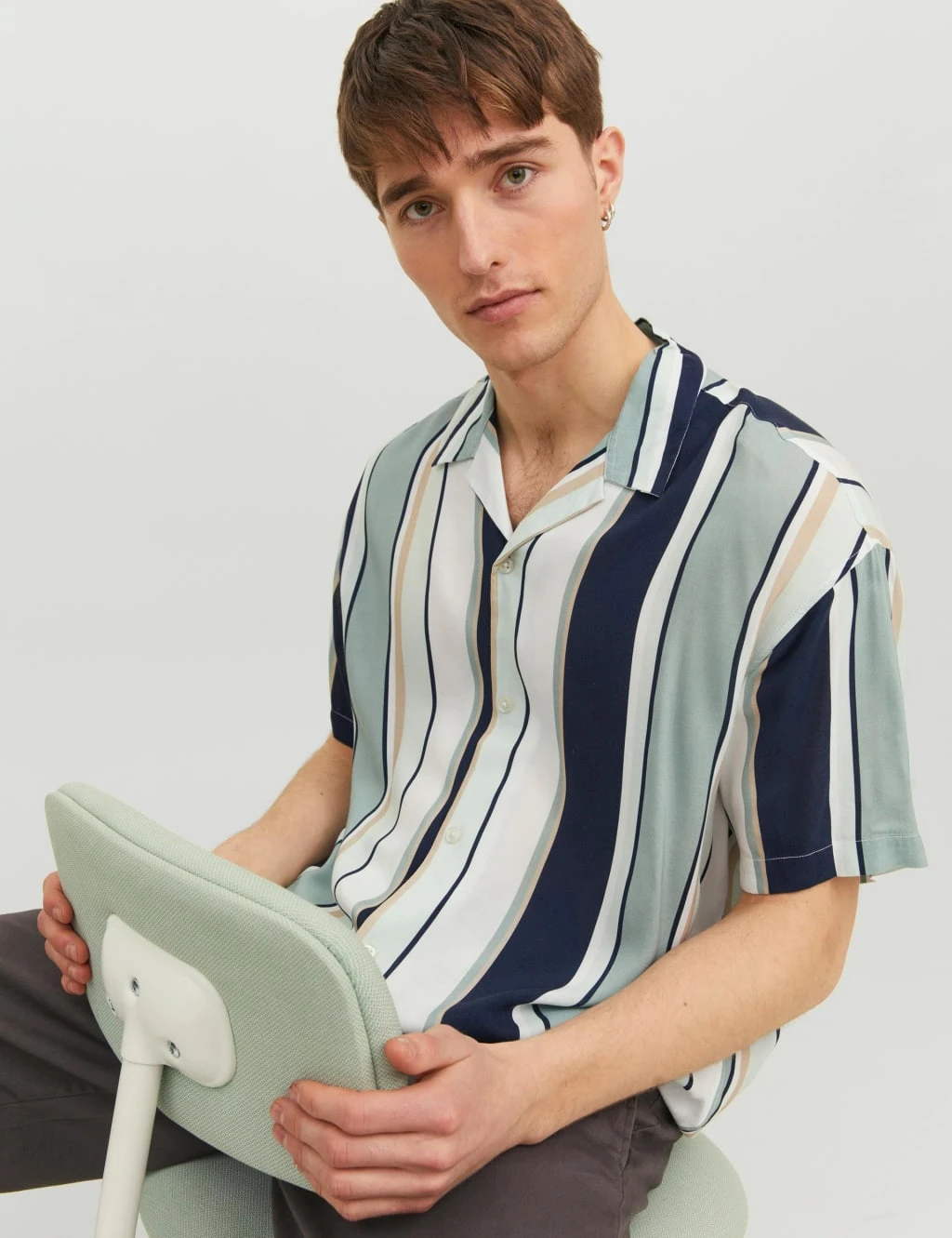 Jack & Jones Striped Revere Oxford Shirt 5 Jack & Jones Striped Revere Oxford Shirt - Image 5