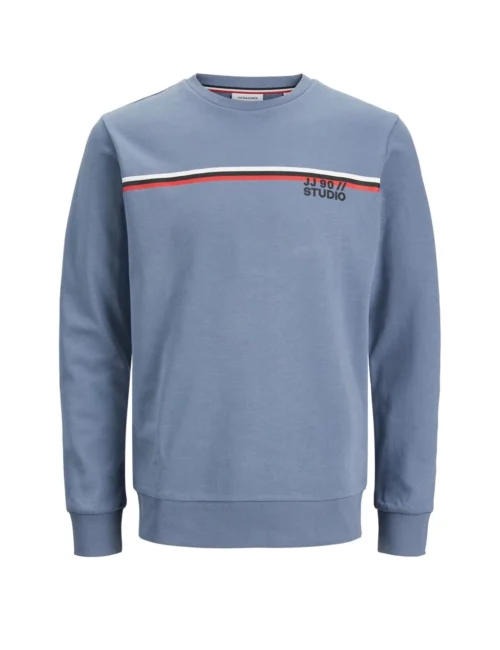 Jack & Jones Cotton Rich Striped Crew Neck Sweatshirt