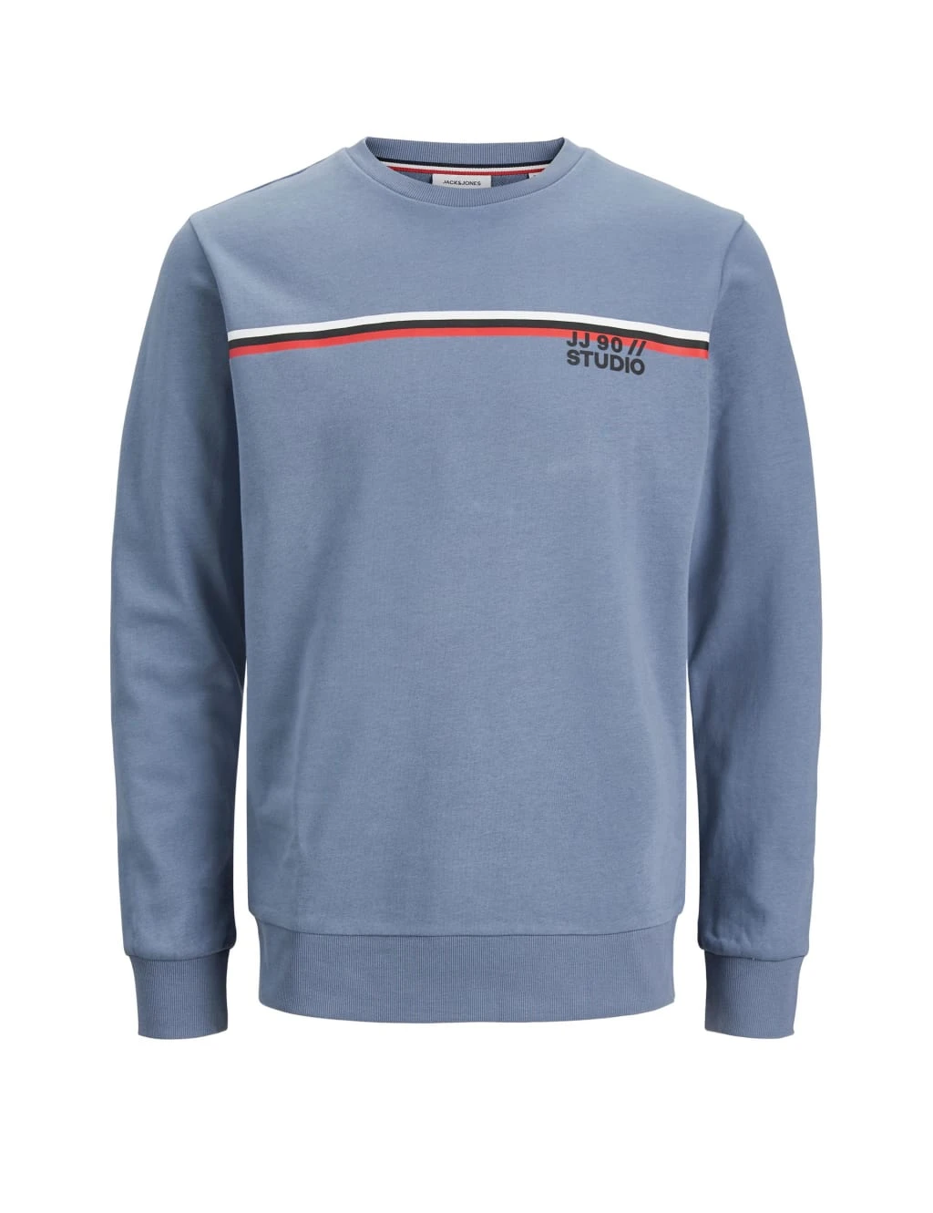 Jack & Jones Cotton Rich Striped Crew Neck Sweatshirt 1 Jack & Jones Cotton Rich Striped Crew Neck Sweatshirt