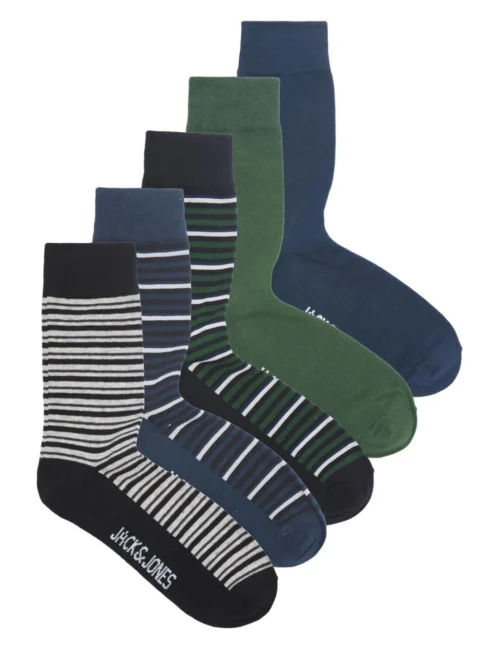 Jack & Jones 5pk Assorted Cotton Rich Socks