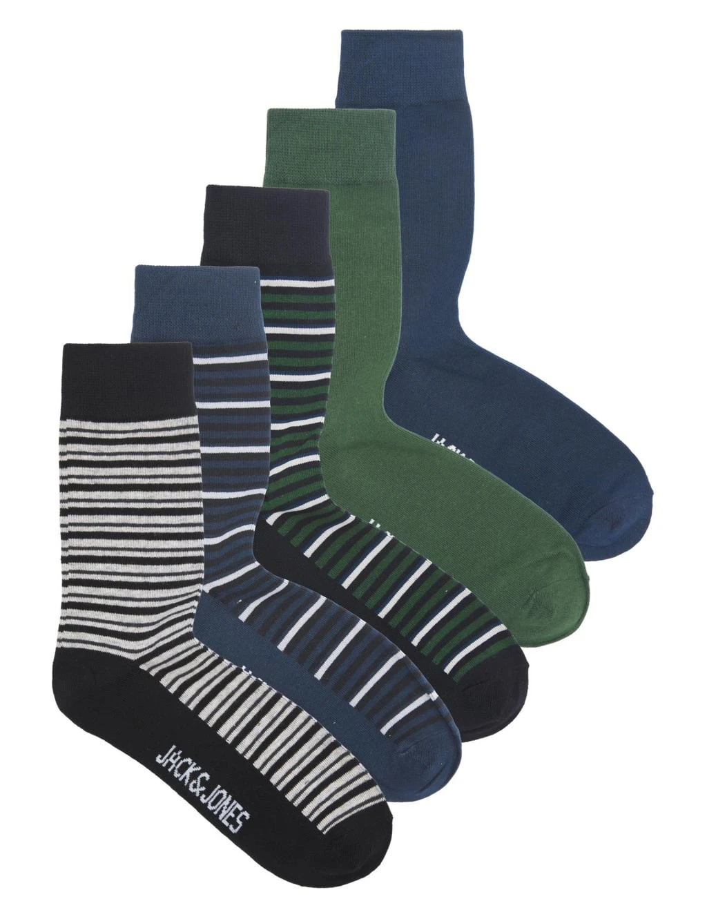 Jack & Jones 5pk Assorted Cotton Rich Socks 1 Jack & Jones 5pk Assorted Cotton Rich Socks