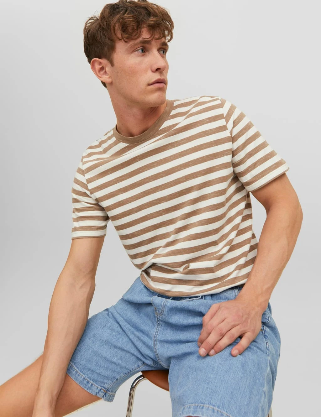 Jack & Jones Cotton Rich Striped Crew Neck T-Shirt 1 Jack & Jones Cotton Rich Striped Crew Neck T-Shirt