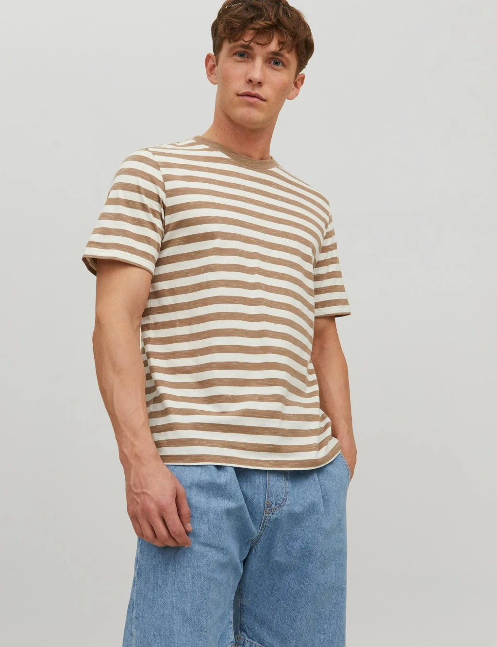 Jack & Jones Cotton Rich Striped Crew Neck T-Shirt 3 Jack & Jones Cotton Rich Striped Crew Neck T-Shirt - Image 3