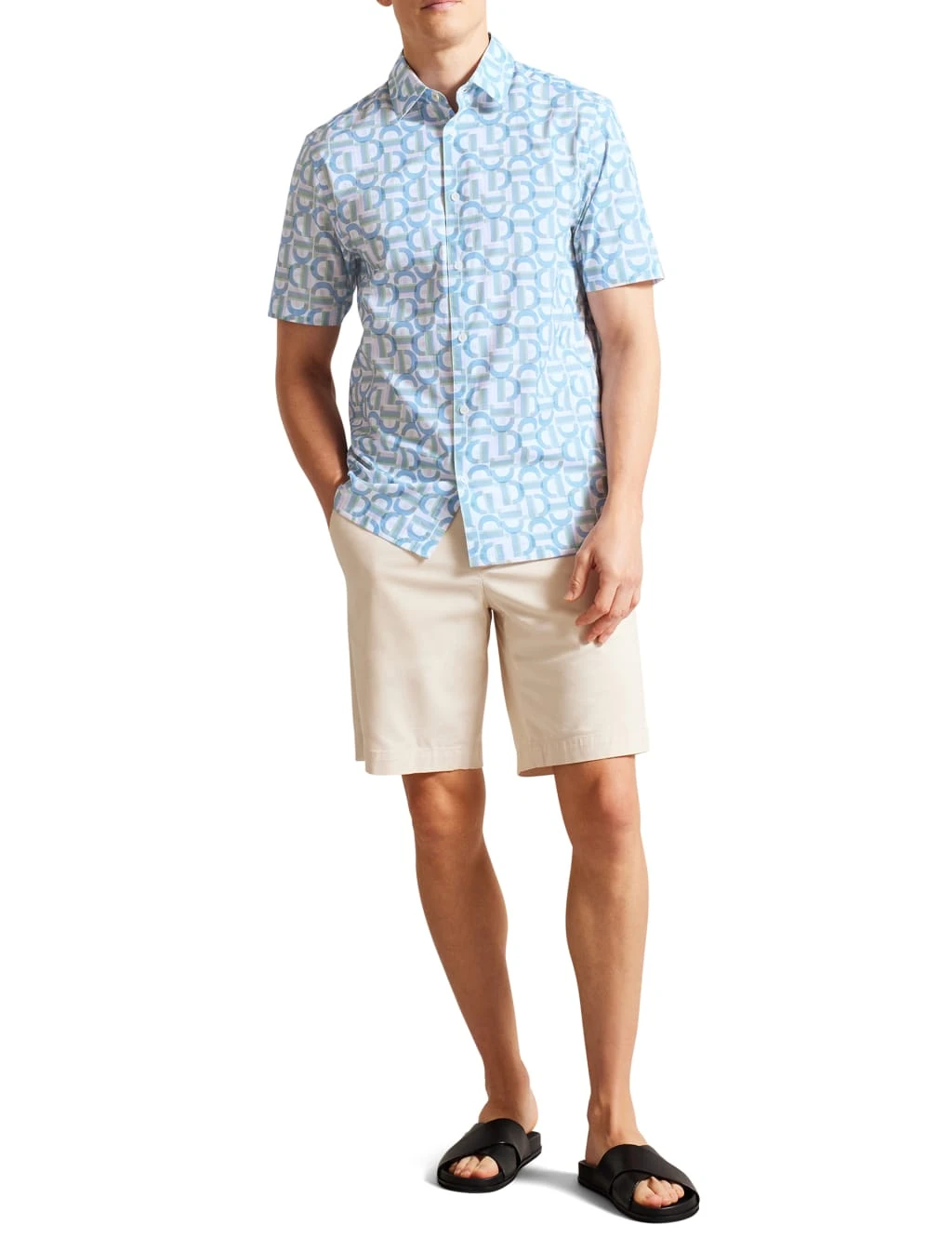 Ted Baker Pure Cotton Geometric Print Oxford Shirt 3 Ted Baker Pure Cotton Geometric Print Oxford Shirt - Image 3