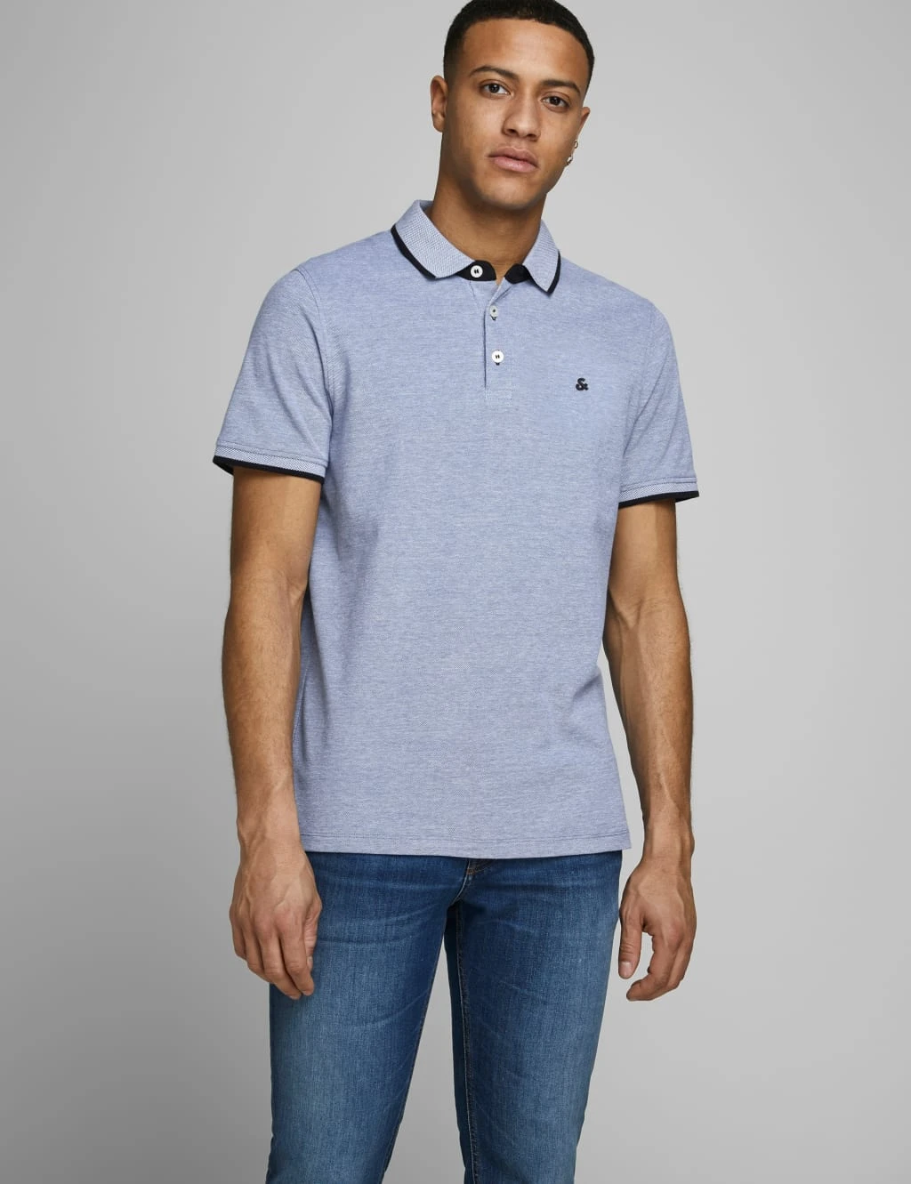 Jack & Jones Slim Fit Pure Cotton Tipped Polo Shirt 1 Jack & Jones Slim Fit Pure Cotton Tipped Polo Shirt