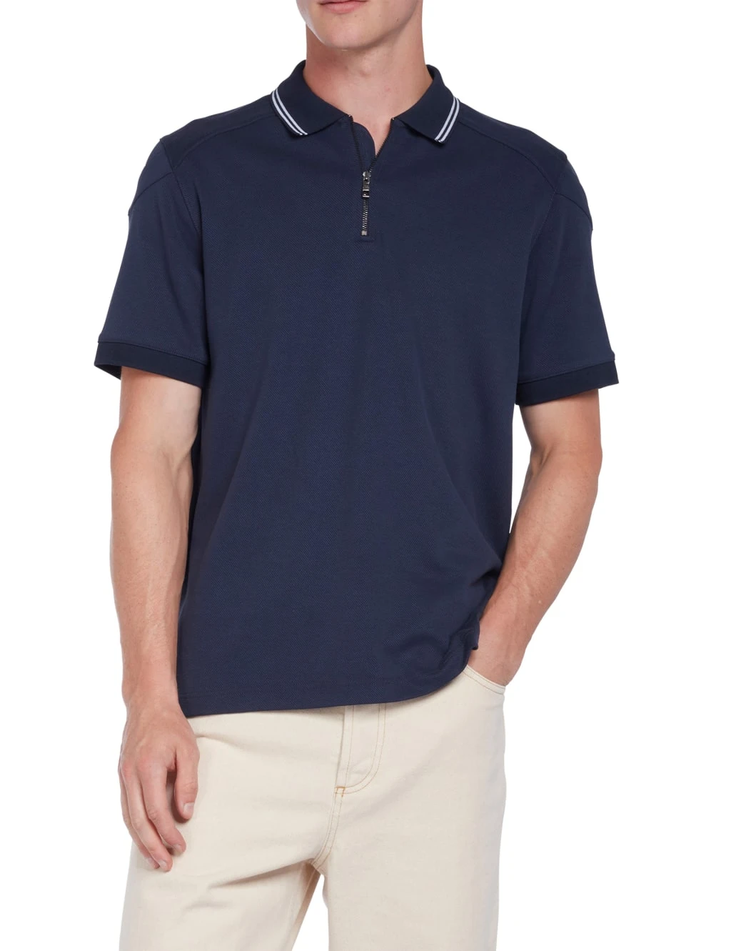 Ted Baker Half Zip Tipped Collar Polo Shirt 1 Ted Baker Half Zip Tipped Collar Polo Shirt