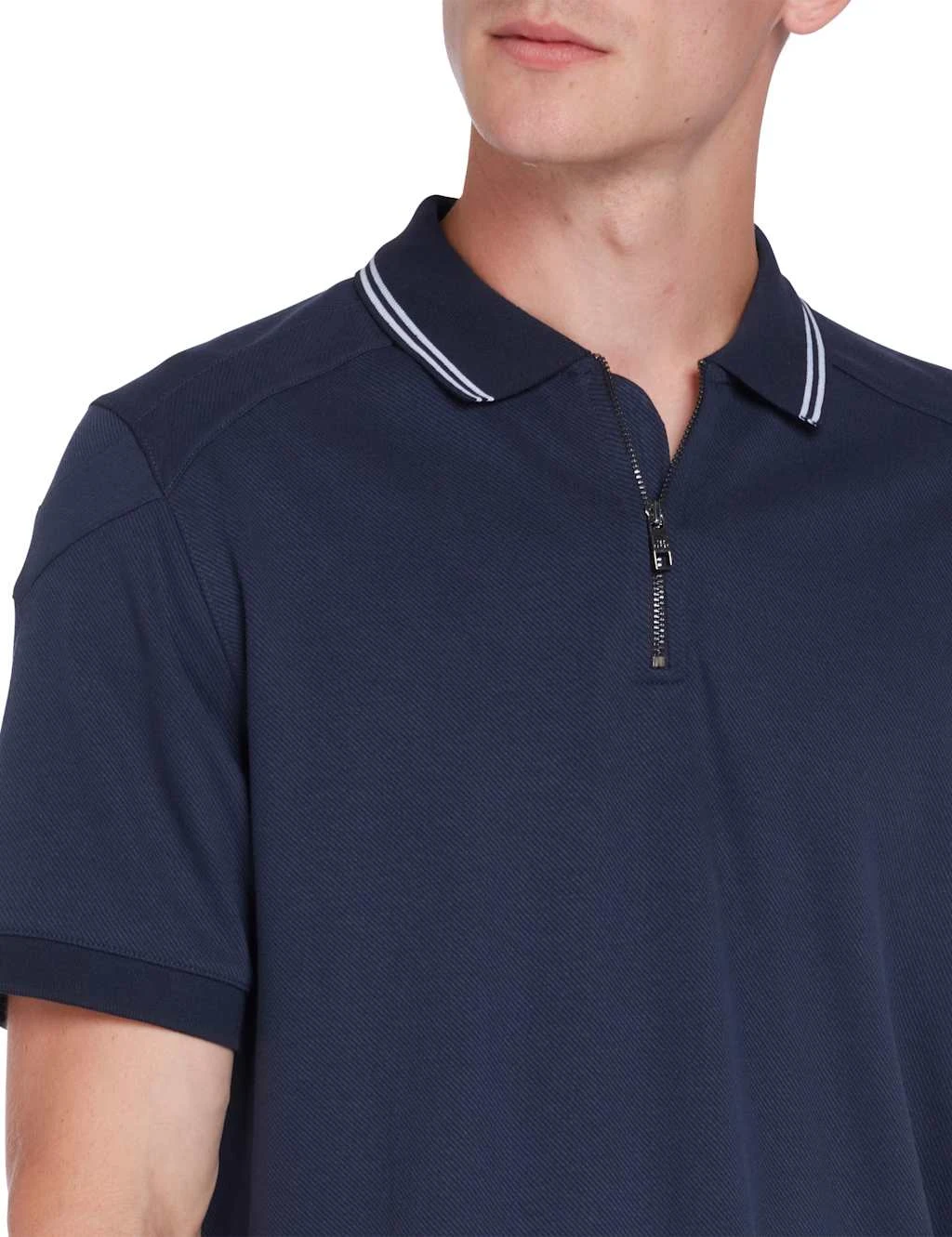 Ted Baker Half Zip Tipped Collar Polo Shirt 3 Ted Baker Half Zip Tipped Collar Polo Shirt - Image 3