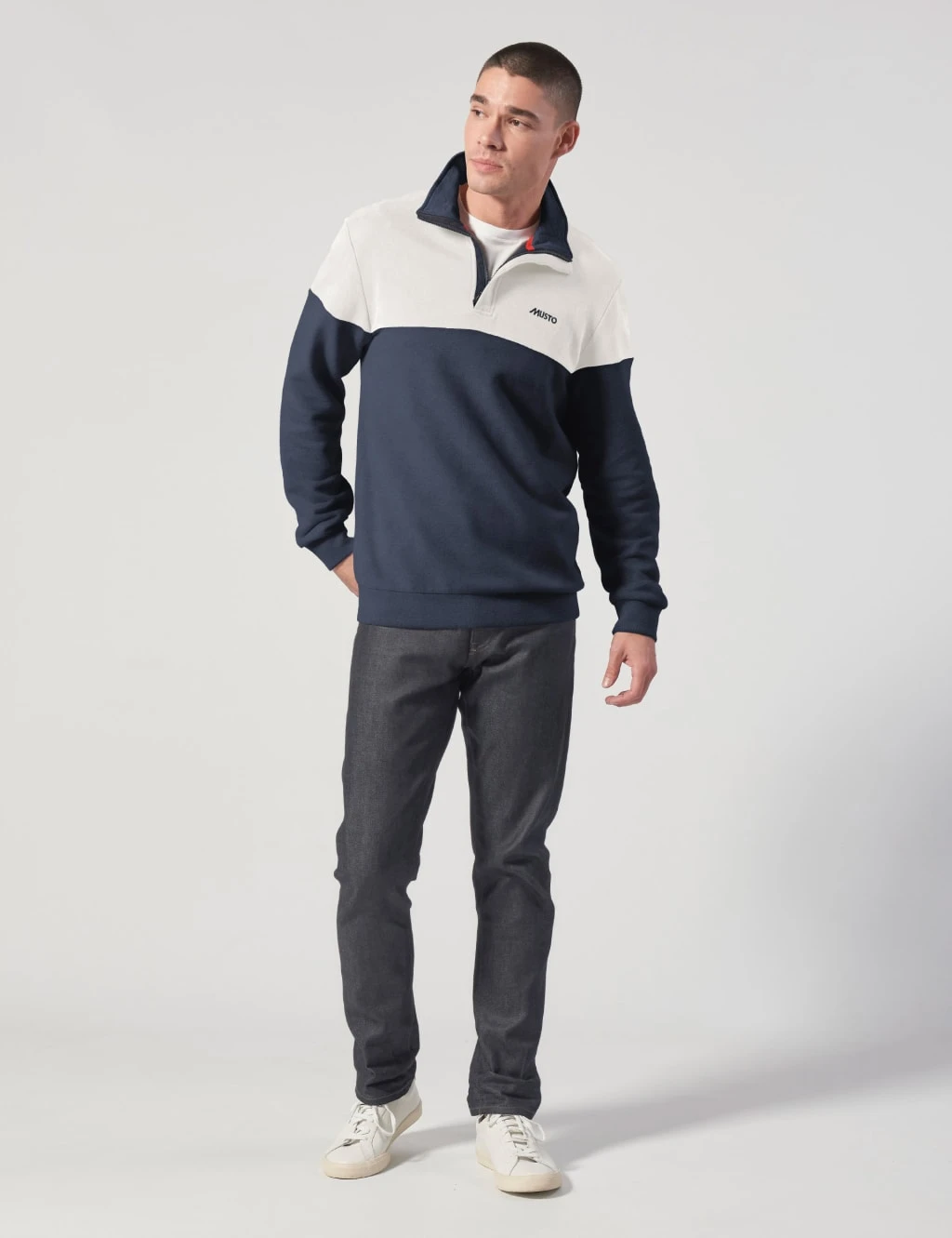 MUSTO Pure Cotton Half Zip Sweatshirt 2 MUSTO Pure Cotton Half Zip Sweatshirt - Image 2