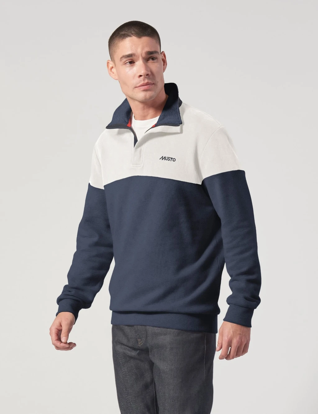 MUSTO Pure Cotton Half Zip Sweatshirt 4 MUSTO Pure Cotton Half Zip Sweatshirt - Image 4
