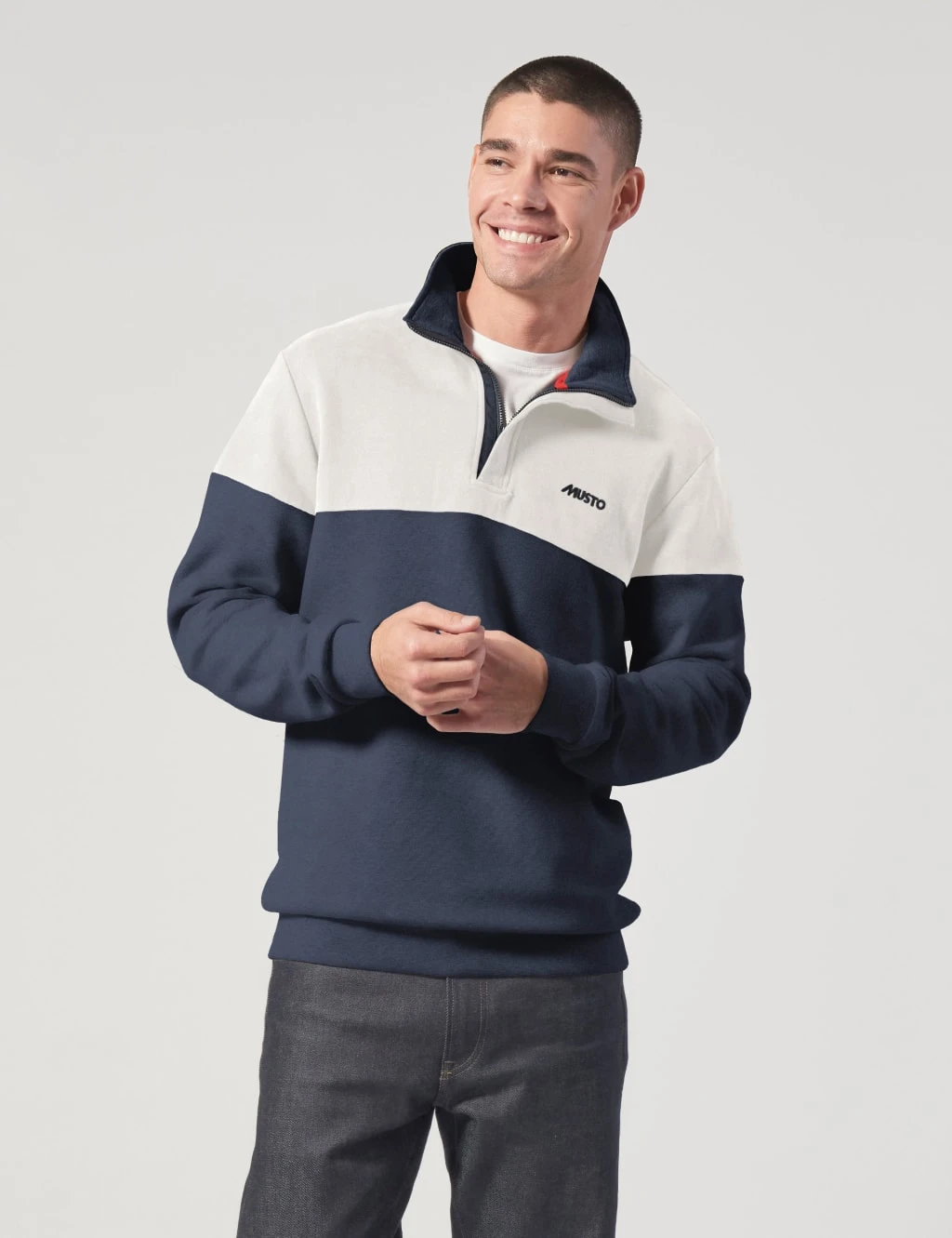 MUSTO Pure Cotton Half Zip Sweatshirt 5 MUSTO Pure Cotton Half Zip Sweatshirt - Image 5