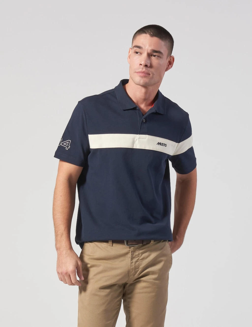 MUSTO 64 Pure Cotton Striped Polo Shirt 1 MUSTO 64 Pure Cotton Striped Polo Shirt