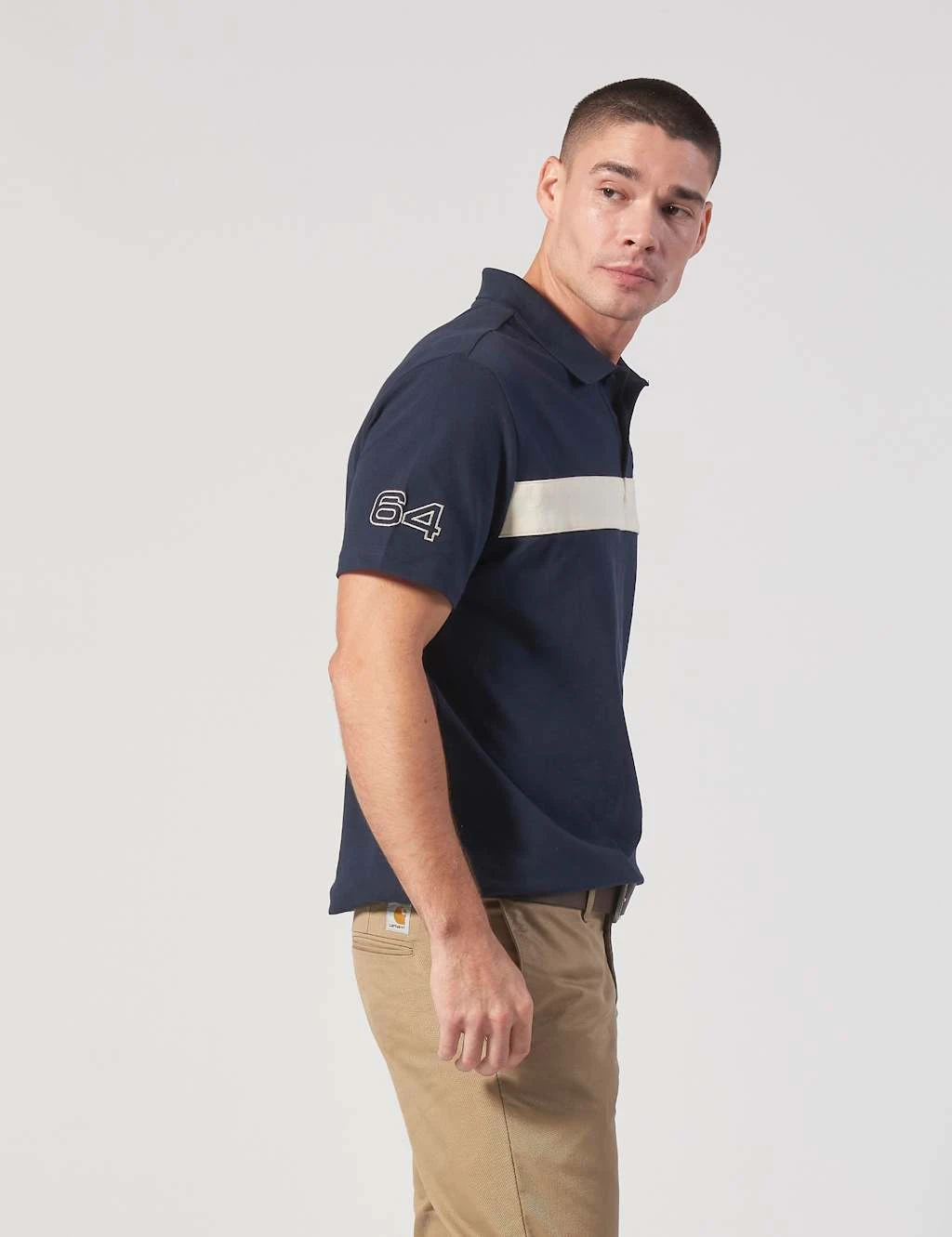 MUSTO 64 Pure Cotton Striped Polo Shirt 6 MUSTO 64 Pure Cotton Striped Polo Shirt - Image 6