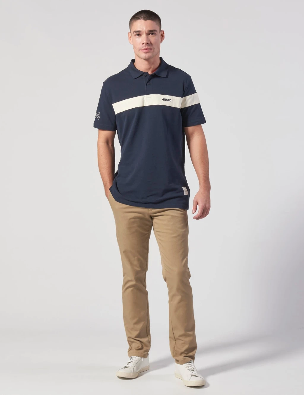 MUSTO 64 Pure Cotton Striped Polo Shirt 7 MUSTO 64 Pure Cotton Striped Polo Shirt - Image 7