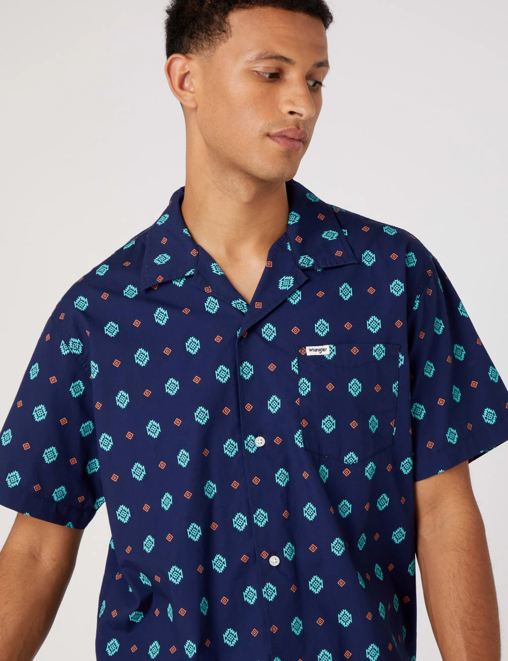 Wrangler Pure Cotton Geometric Print Shirt 5 Wrangler Pure Cotton Geometric Print Shirt - Image 5