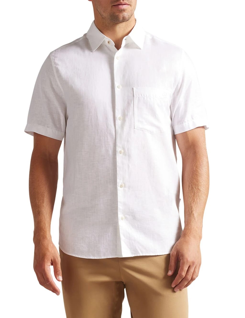 Ted Baker Regular Fit Linen Rich Oxford Shirt 3 Ted Baker Regular Fit Linen Rich Oxford Shirt - Image 3