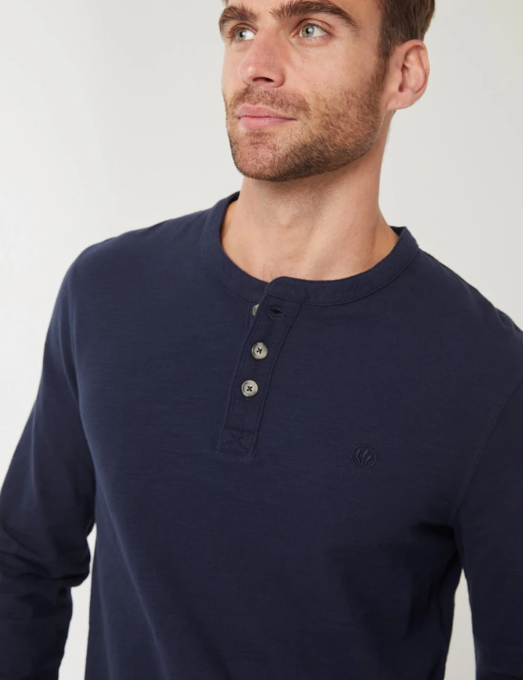 Pure Cotton Henley Long Sleeve T-Shirt 3 Pure Cotton Henley Long Sleeve T-Shirt - Image 3