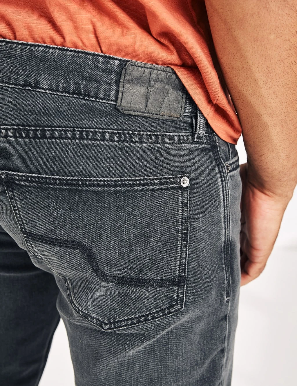 Slim Fit Pure Cotton Vintage Wash Jeans 3 Slim Fit Pure Cotton Vintage Wash Jeans - Image 3