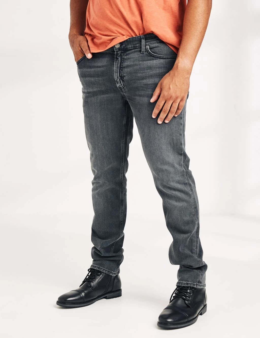 Slim Fit Pure Cotton Vintage Wash Jeans 4 Slim Fit Pure Cotton Vintage Wash Jeans - Image 4