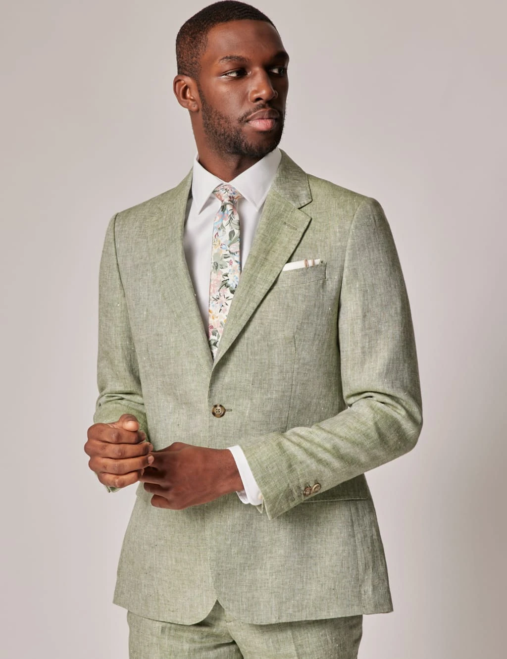 Tailored Fit Pure Linen Suit Jacket 1 Tailored Fit Pure Linen Suit Jacket