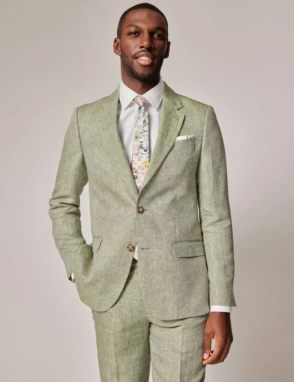 Tailored Fit Pure Linen Suit Jacket 4 Tailored Fit Pure Linen Suit Jacket - Image 4