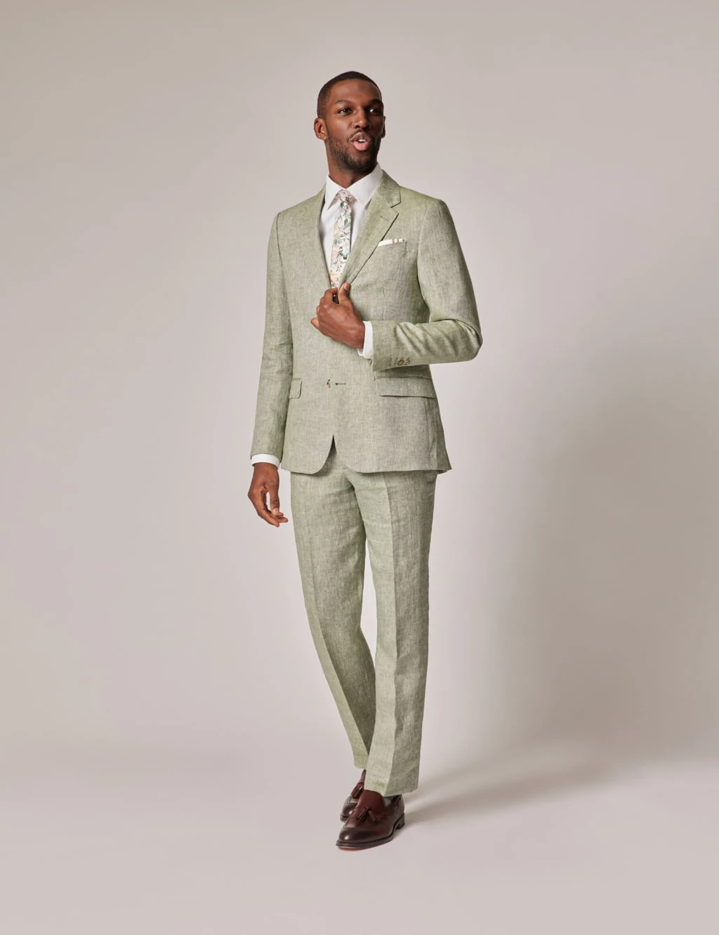 Tailored Fit Pure Linen Suit Jacket 8 Tailored Fit Pure Linen Suit Jacket - Image 8