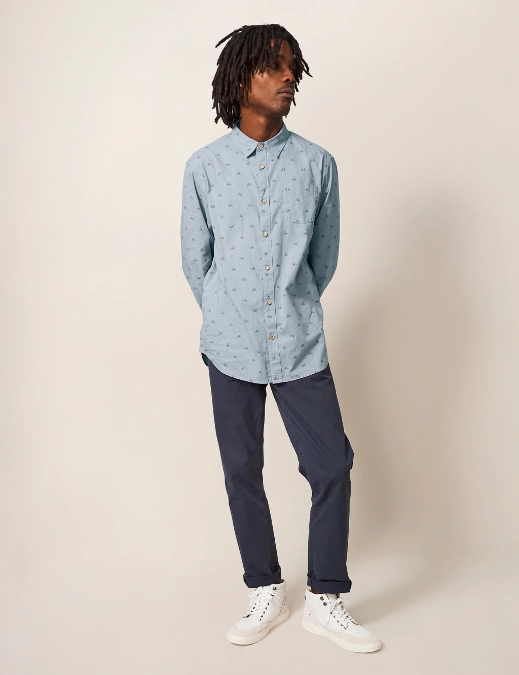 WHITE STUFF Pure Cotton Bicycle Print Shirt 1 WHITE STUFF Pure Cotton Bicycle Print Shirt