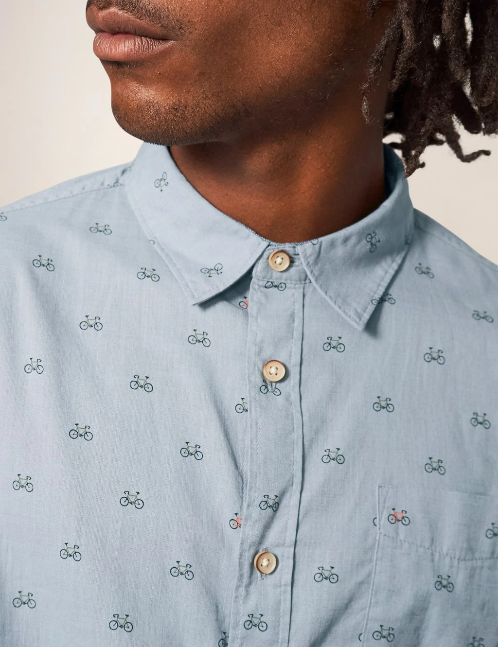WHITE STUFF Pure Cotton Bicycle Print Shirt 3 WHITE STUFF Pure Cotton Bicycle Print Shirt - Image 3